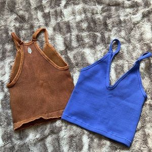 NWOT Happiness Runs Crop/Tank Bundle